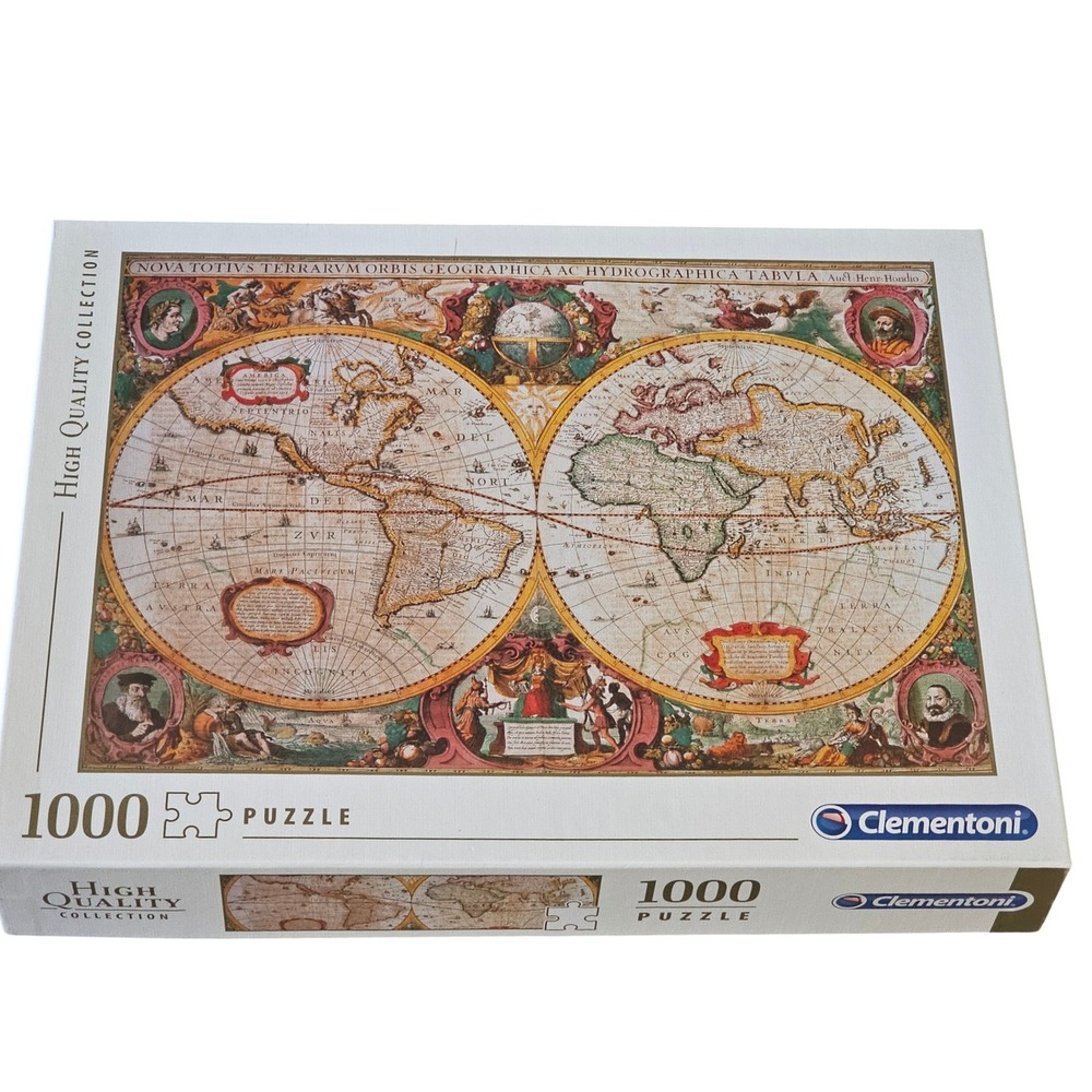 Clementoni 1000 Piece Puzzle Antique World Map Henricus Hondius 1630 Made Italy
